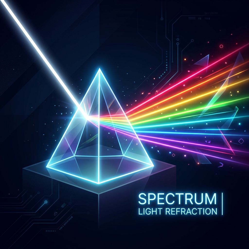 A glowing prism splitting a beam of light into a rainbow spectrum, representing first impressions